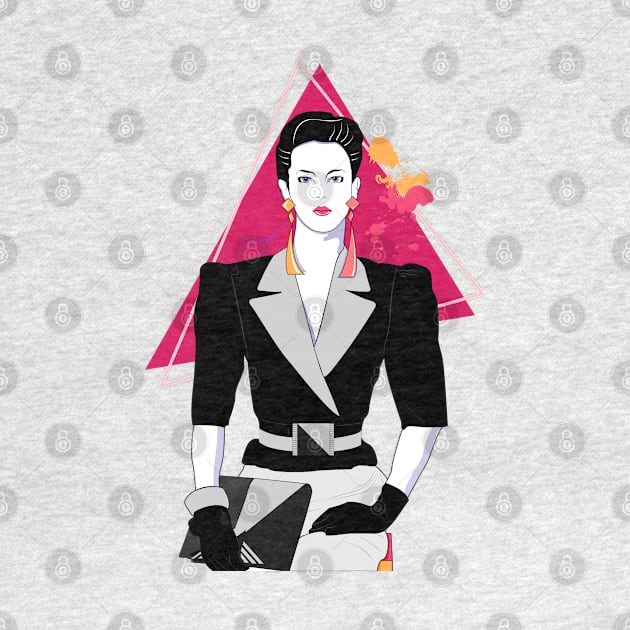 Office Lady 80s Patrick Nagel by di-age7